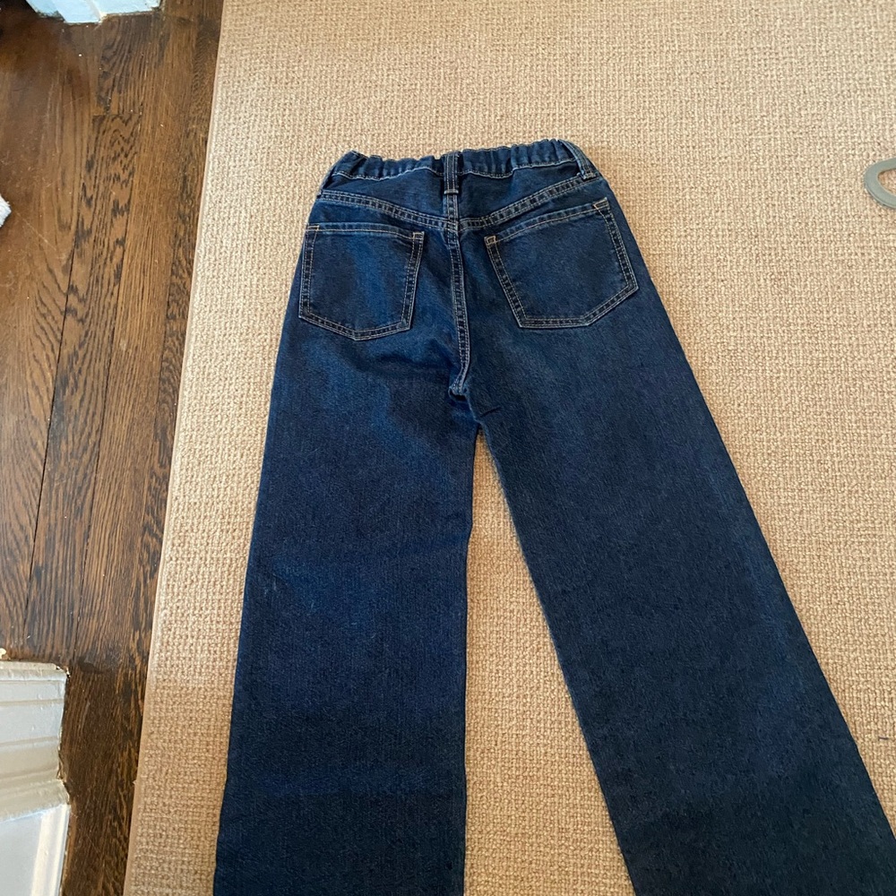 Old Navy classic girls dark blue baggy wide leg jeans